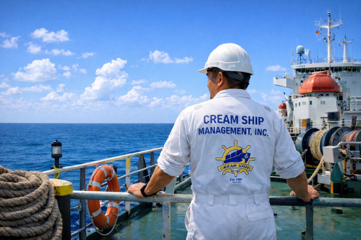 Seafarers working onboard a vessel for CSMI maritime careers